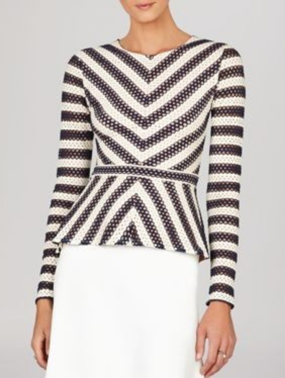 BCBGMAXAZRIA Franseen Peplum Top Blouse - Size Medium